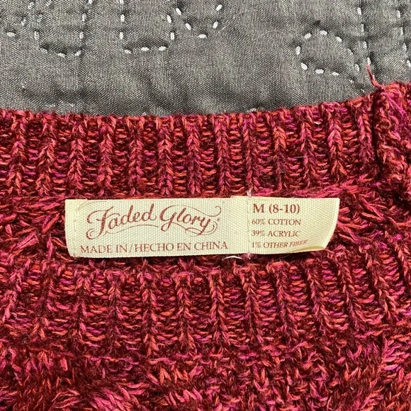 Faded Glory Raspberry Sweater - Picture 4 of 5
